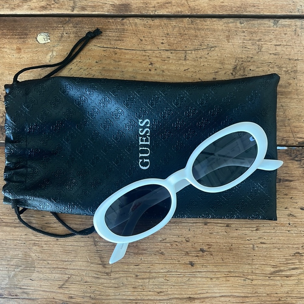 Guess Originals white oval sunglasses